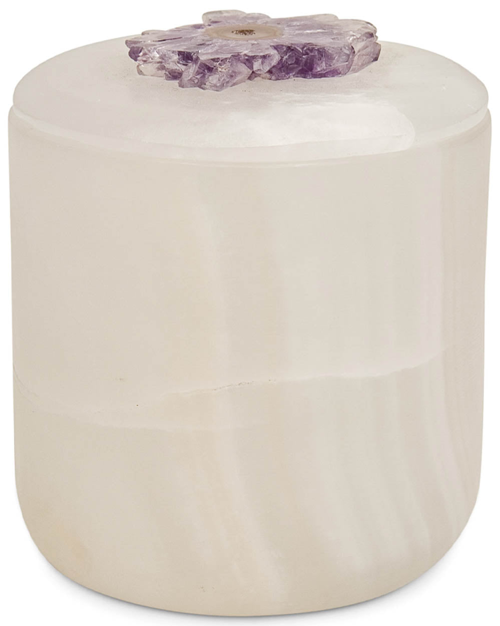 Onyx White Tall Jar with Contrasting Mineral Top