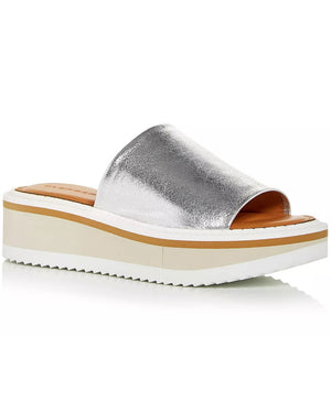 Fastie5 Wedge Slide Sandal in Silver