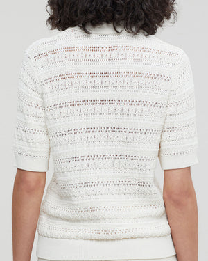 Blanched Almond Crochet Polo