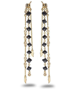 20k Yellow Gold Black Diamond Affinity Diamond Earrings