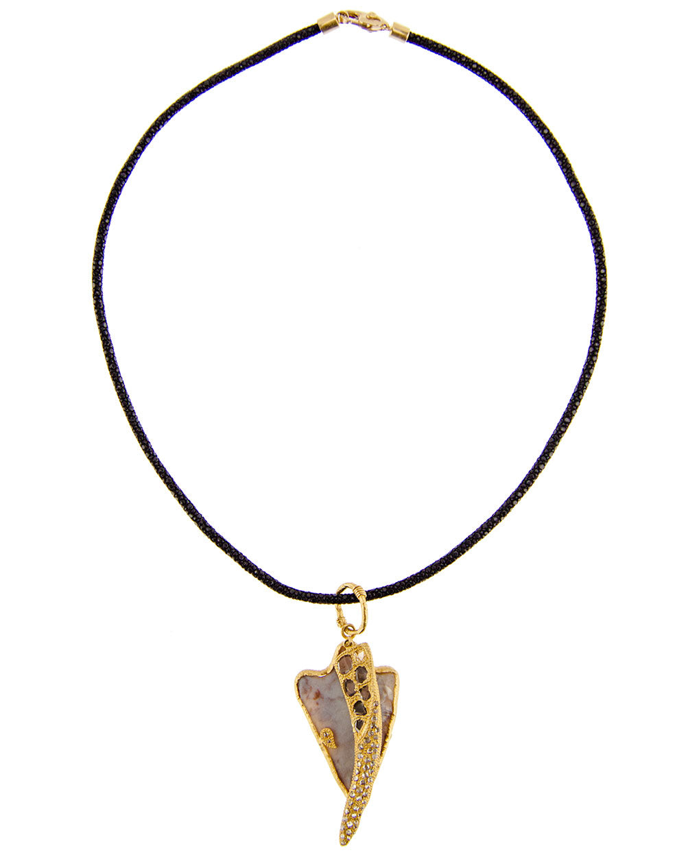 Black Stingray Cord Necklace