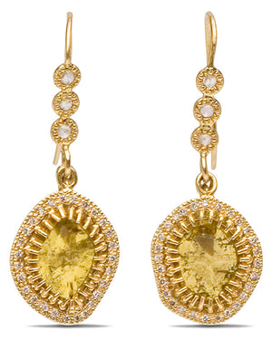 Yellow Gold Sliced Diamond Luminosity Earrings
