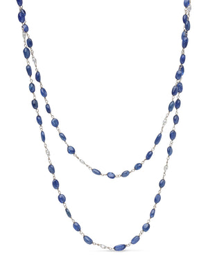 Sapphire Cabochon Beaded Necklace
