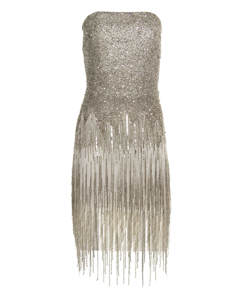 Silver Fringe Cocktail Dress