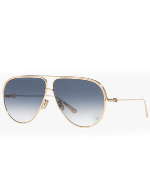 EverDior A1U 65MM Aviator Sunglasses Rose Gold/ Blue Gradient