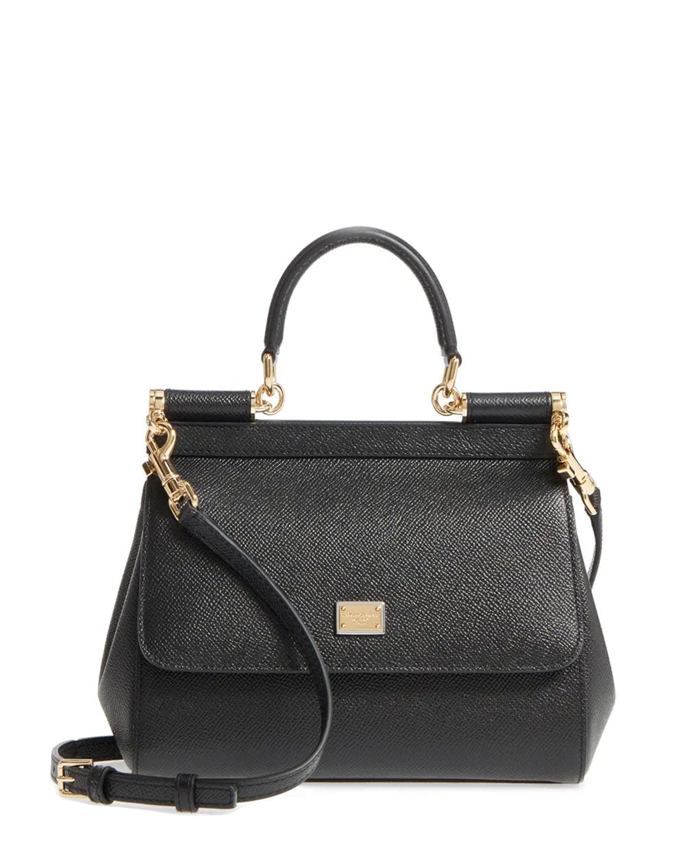 Dolce & Gabbana Sicily Small Leather Tote Bag in Black – Stanley