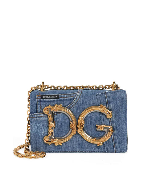 Dolce & Gabbana Dg Girls Patchwork Denim Clutch Bag in Blue