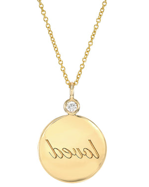 Yellow Gold Loved Reflection Medallion Pendant