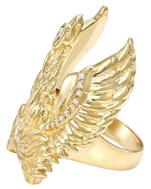 Yellow Gold Diamond Phoenix Ring