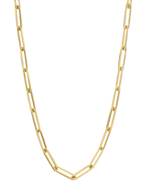 Yellow Gold Large Long Link Chain Necklace