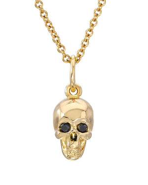 14k Yellow Gold Diamond Eye Baby Skull Pendant