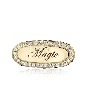 14k Yellow Gold Magic Diamond Signet Ring