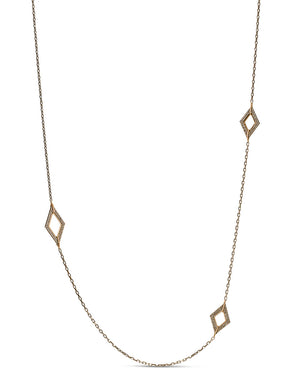 Silver and Diamond Long Chain Necklace