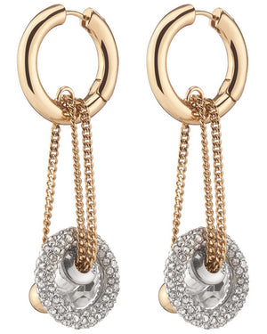 Swarovski Crystal Chain Drop Apollo Hoop Earrings