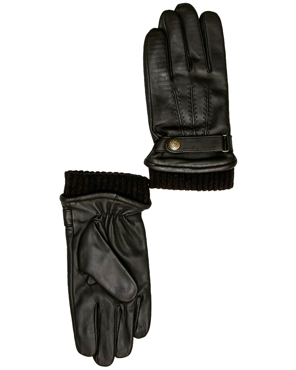 Henley Touchscreen Leather Gloves in Brown