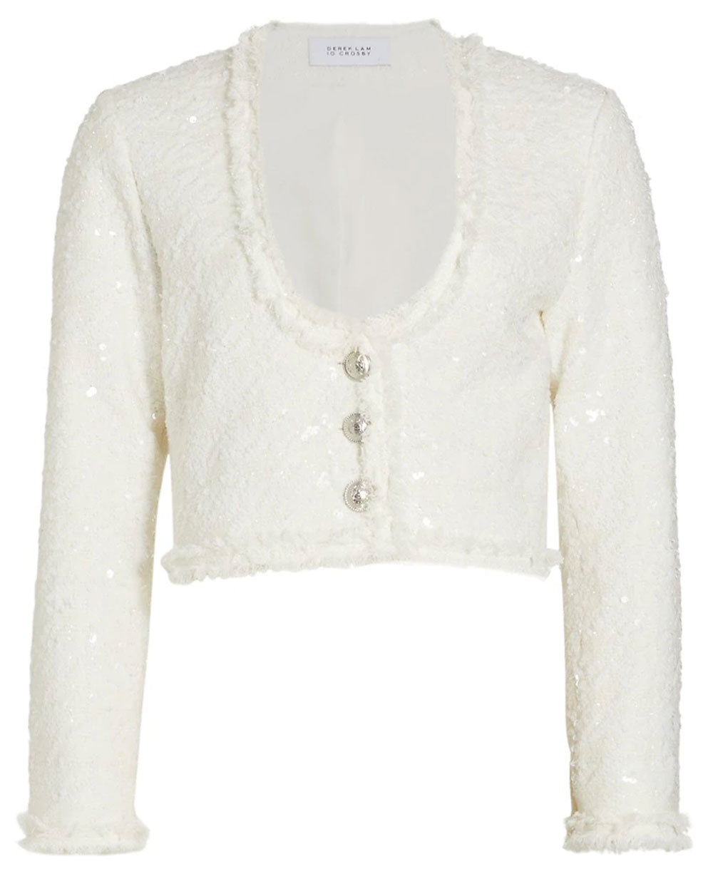 White Sequin Esme Cropped Jacket