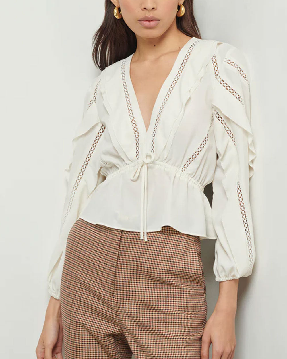 Derek hotsell Lam 10 Crosby Ruffled Poet Blouse