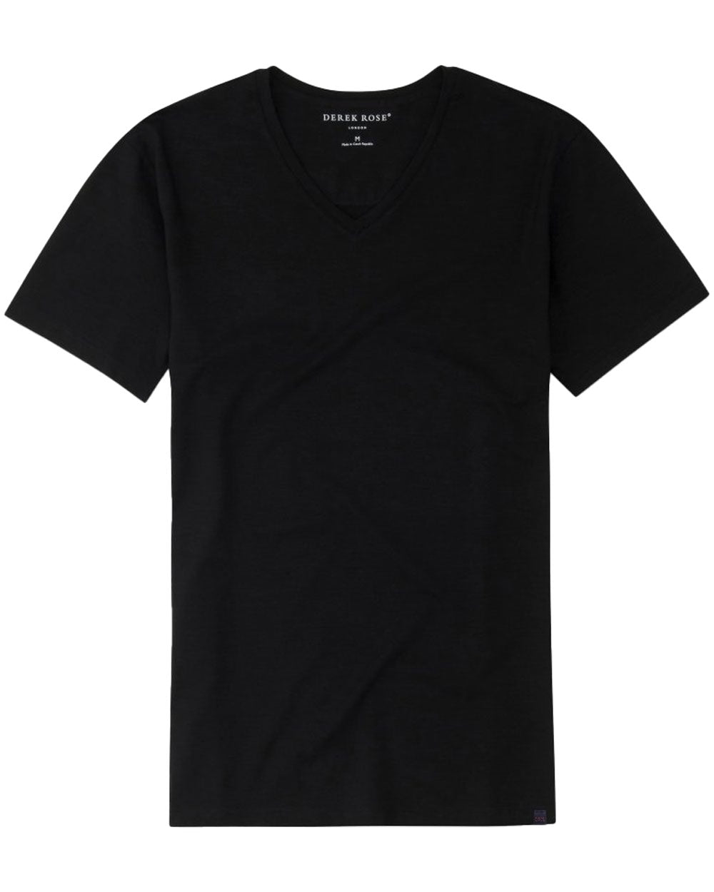Micro Modal V-Neck T-Shirt in Black