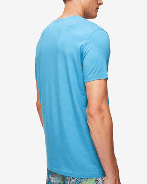 Blue Micro Modal Short Sleeve T-Shirt