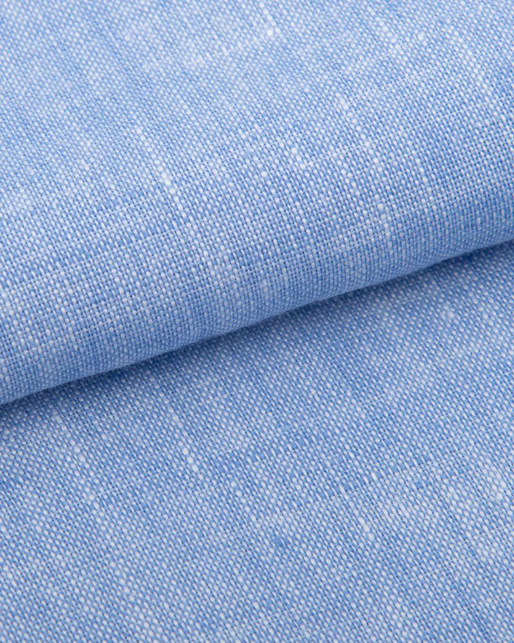 Blue Short Sleeve Monaco Pure Linen Shirt
