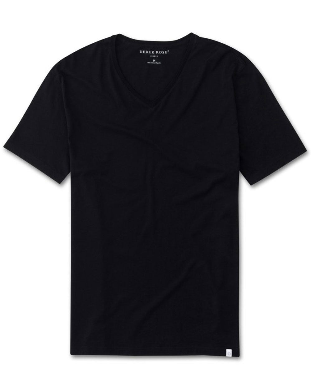 Short Sleeve V-Neck T-Shirt in Black