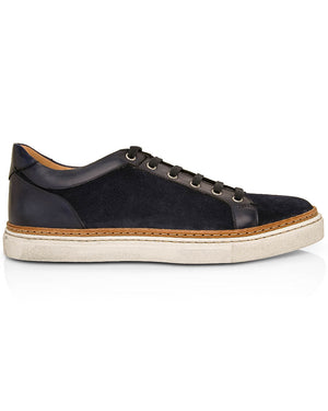 Binetto Navy Suede Leather Sneaker