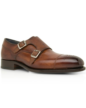 Caserta Double Monk Strap in Brown