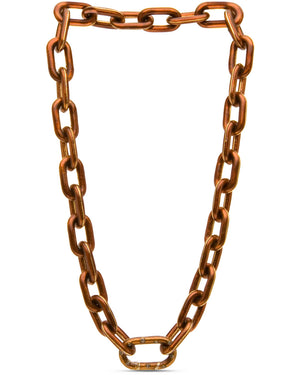 Diamond and Metallic Enamel Chain Necklace