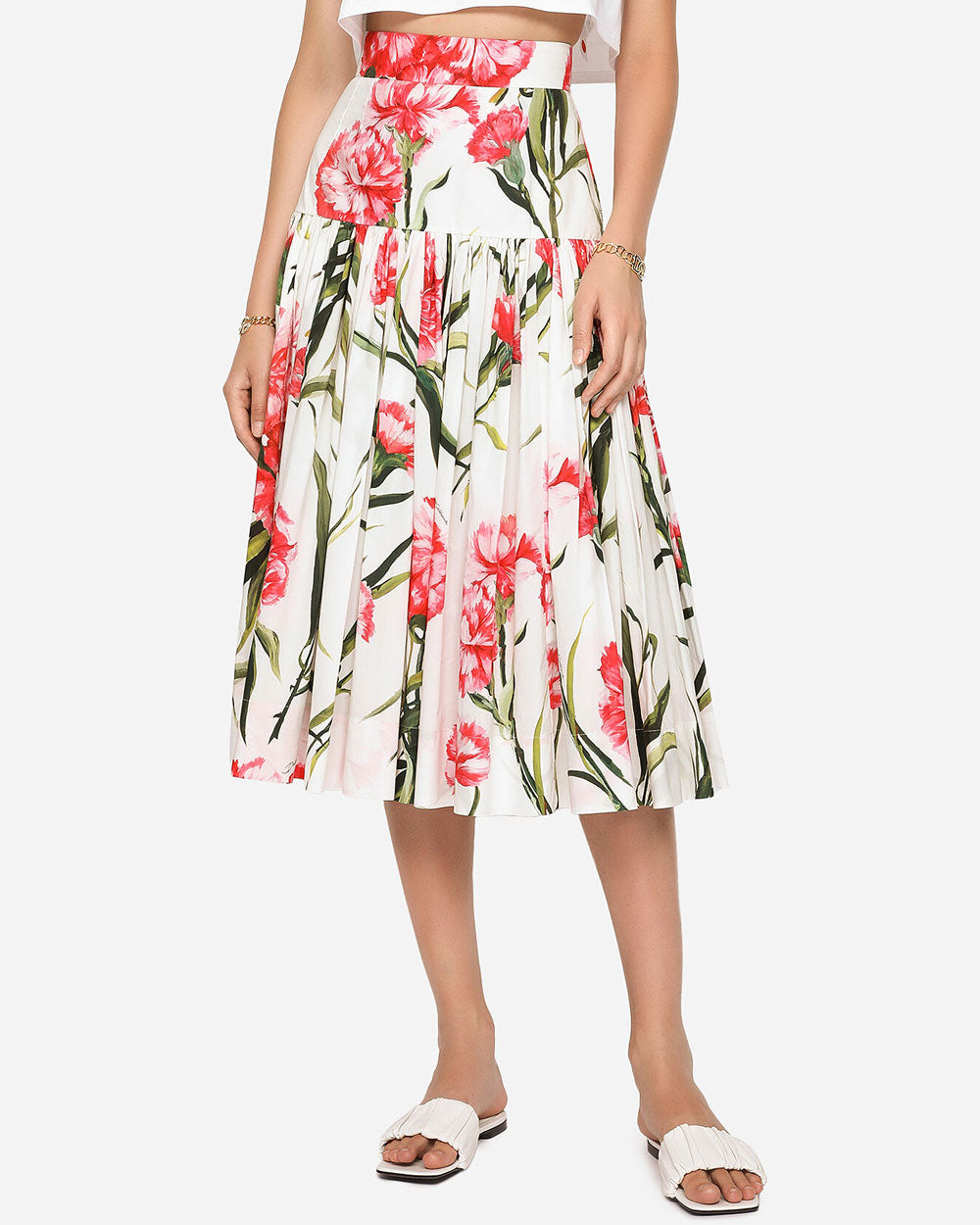Garofani Floral Print Midi Skirt