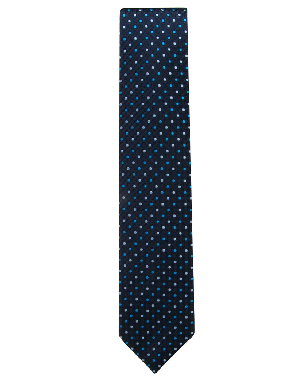 Navy and Bright Blue Dotted Tie
