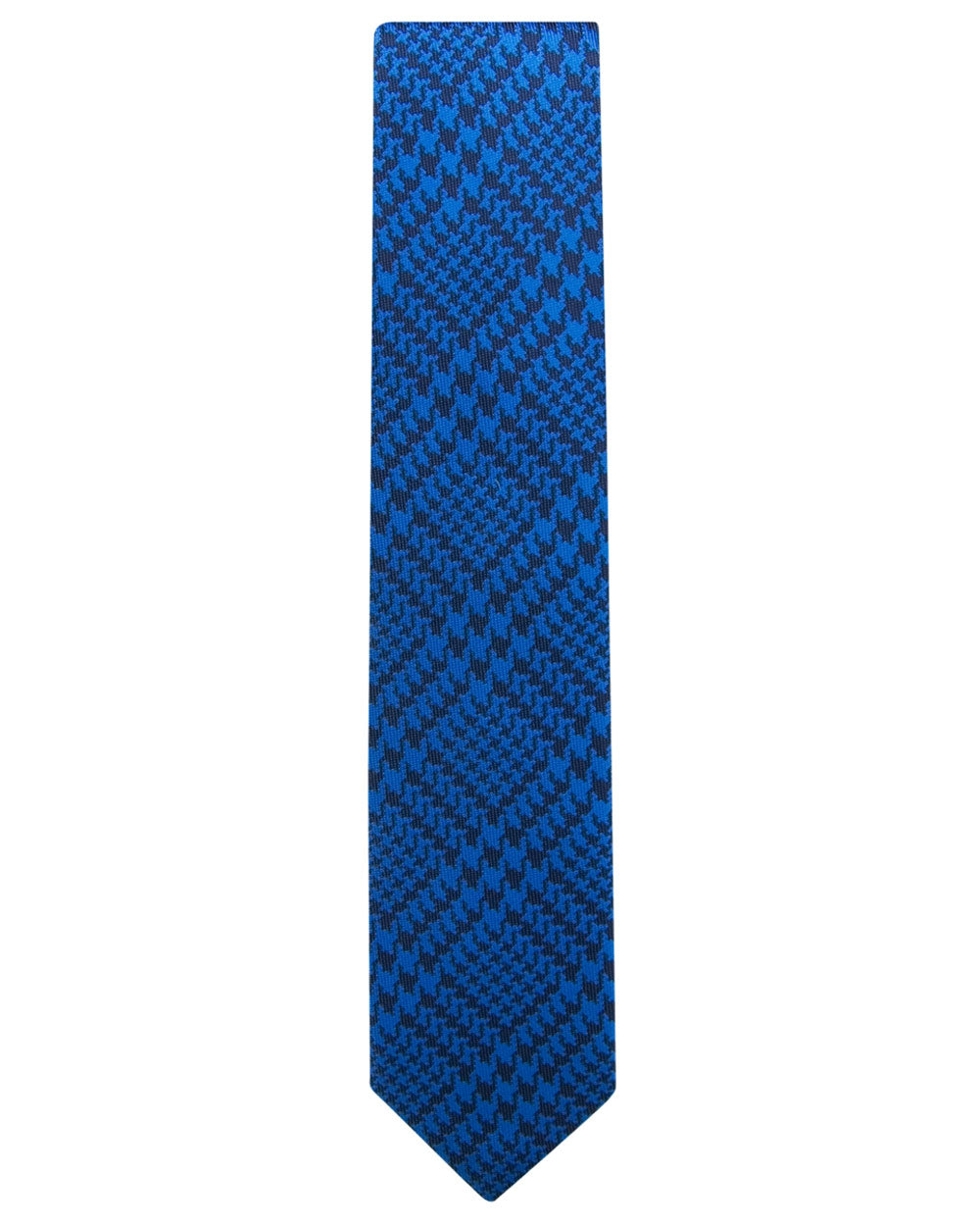 Navy and Bright Blue Houndstooth Tie