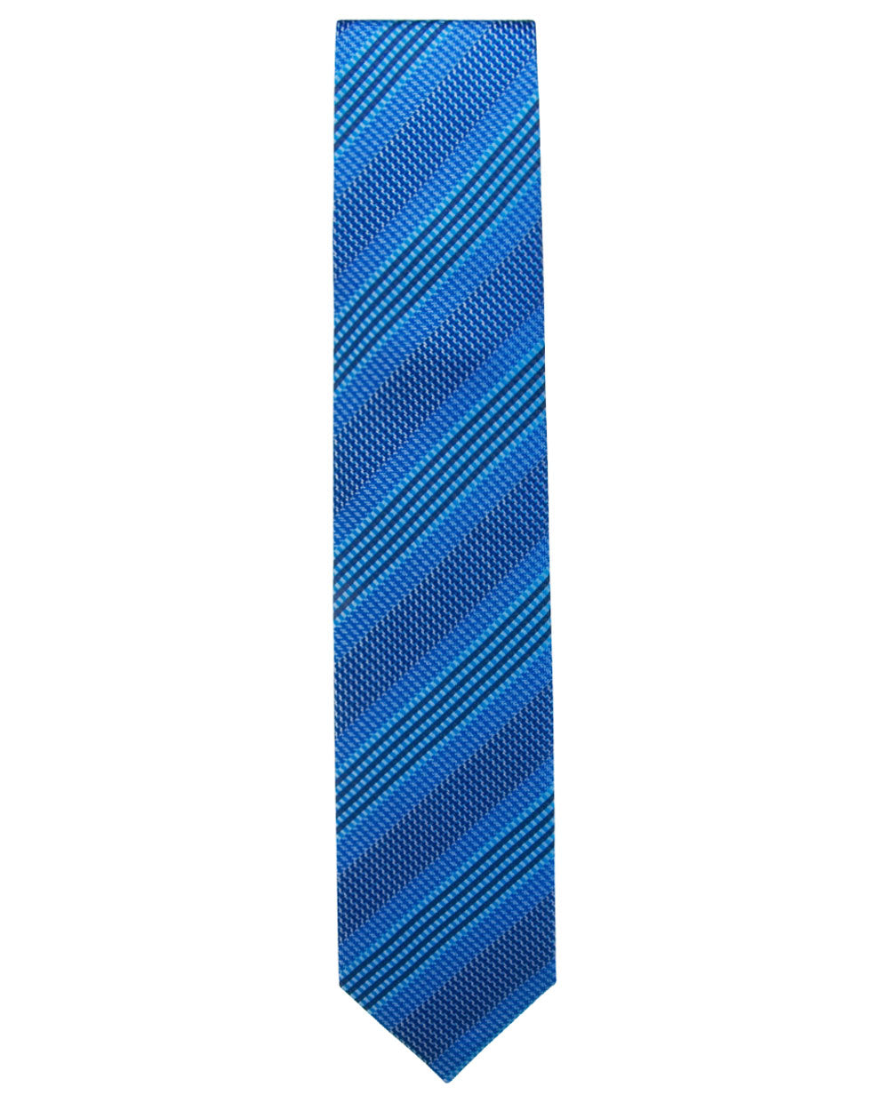 Navy and Bright Blue Striped Tie