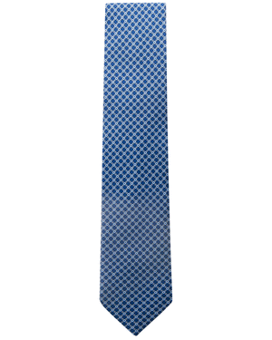 Navy and Light Blue Geometric Tie