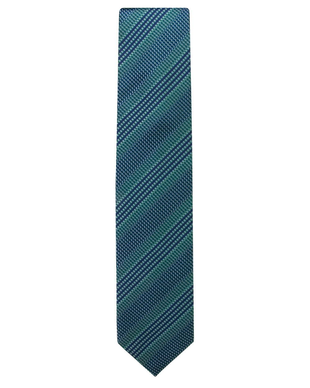 Navy and Seafoam Striped Tie