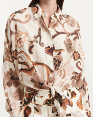 Brown Floral Summer Touch Blouse