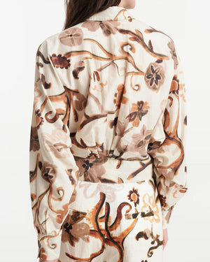 Brown Floral Summer Touch Blouse
