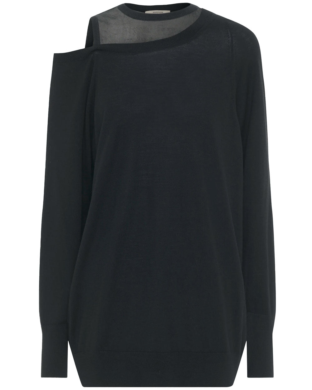 Pure Black Soft Touch Round Neck Pullover