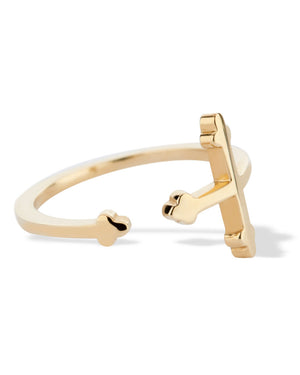 Yellow Gold Cross Your Fingers Ring
