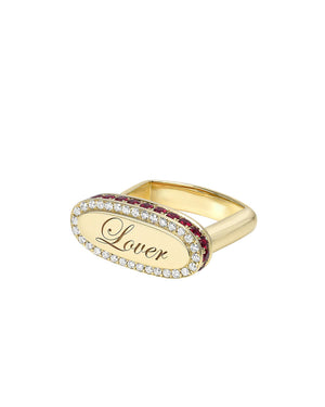 Ruby and Diamond Lover Signet