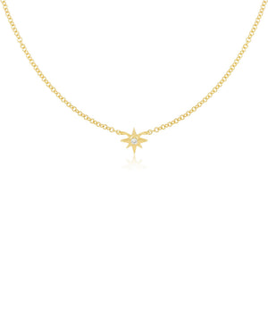 14k Yellow Gold Starburst Diamond Necklace
