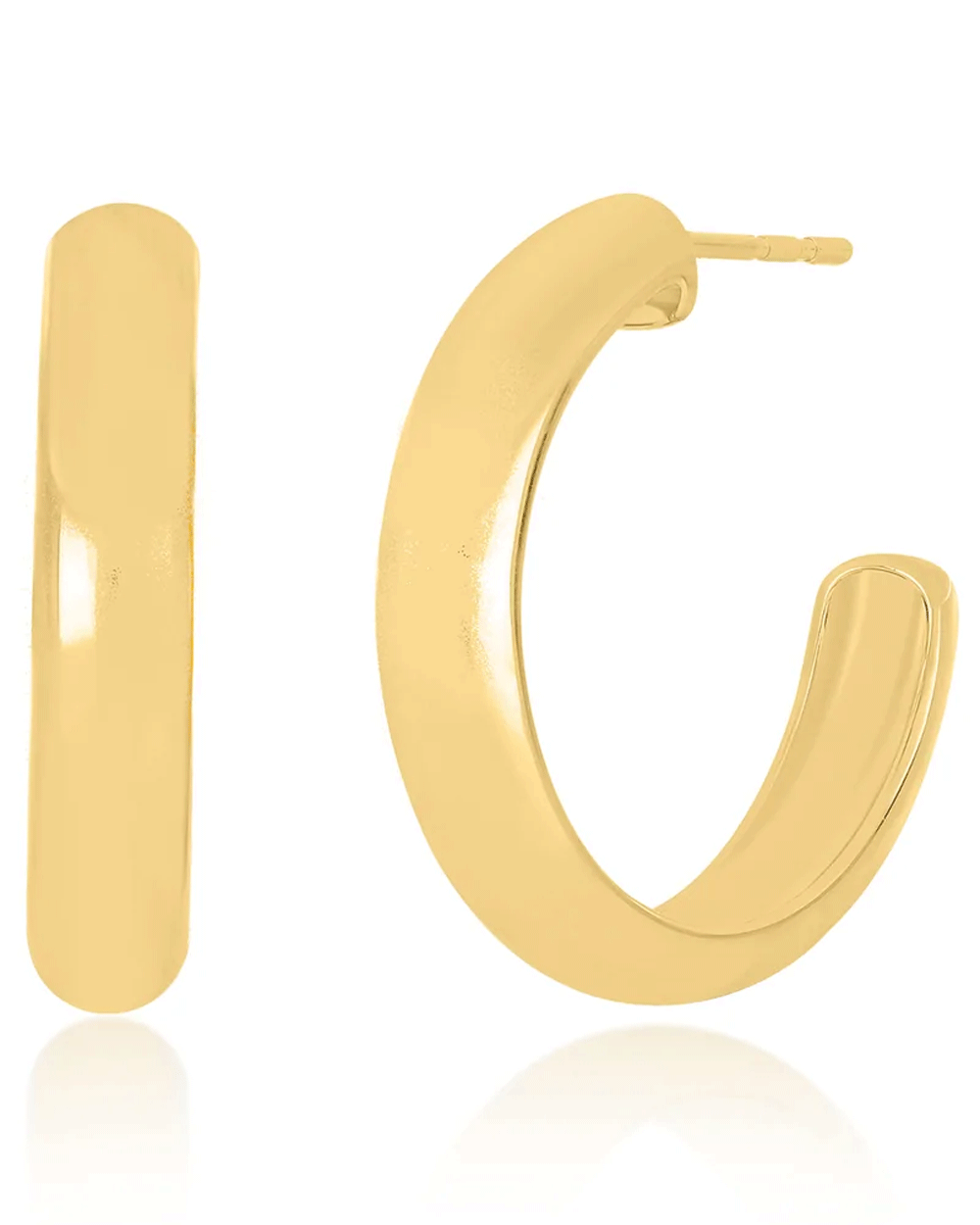 14k Yellow Gold Jumbo Bubble Hoop Earrings