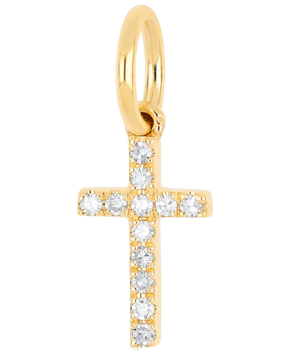 Yellow Gold Diamond Cross Necklace Charm