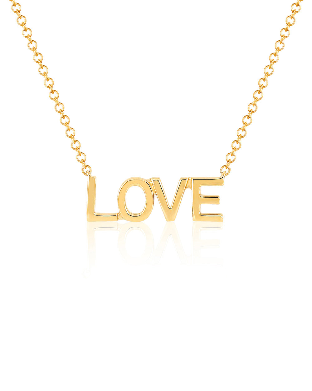 Yellow Gold Diamond Mini Love Necklace