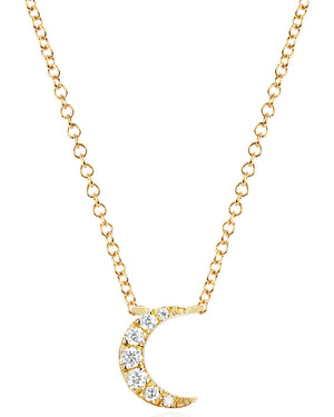Yellow Gold Diamond Moon Choker Necklace
