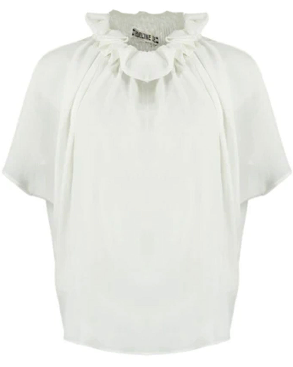Ivory Georgette Ruff Blouse
