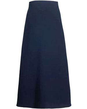 Navy Crinkle Georgette Asymmetrical Fatale Midi Skirt