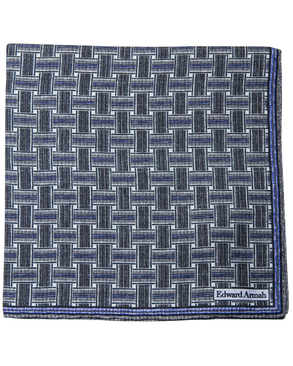African Cloth Inspired Pocket Square in Black and White