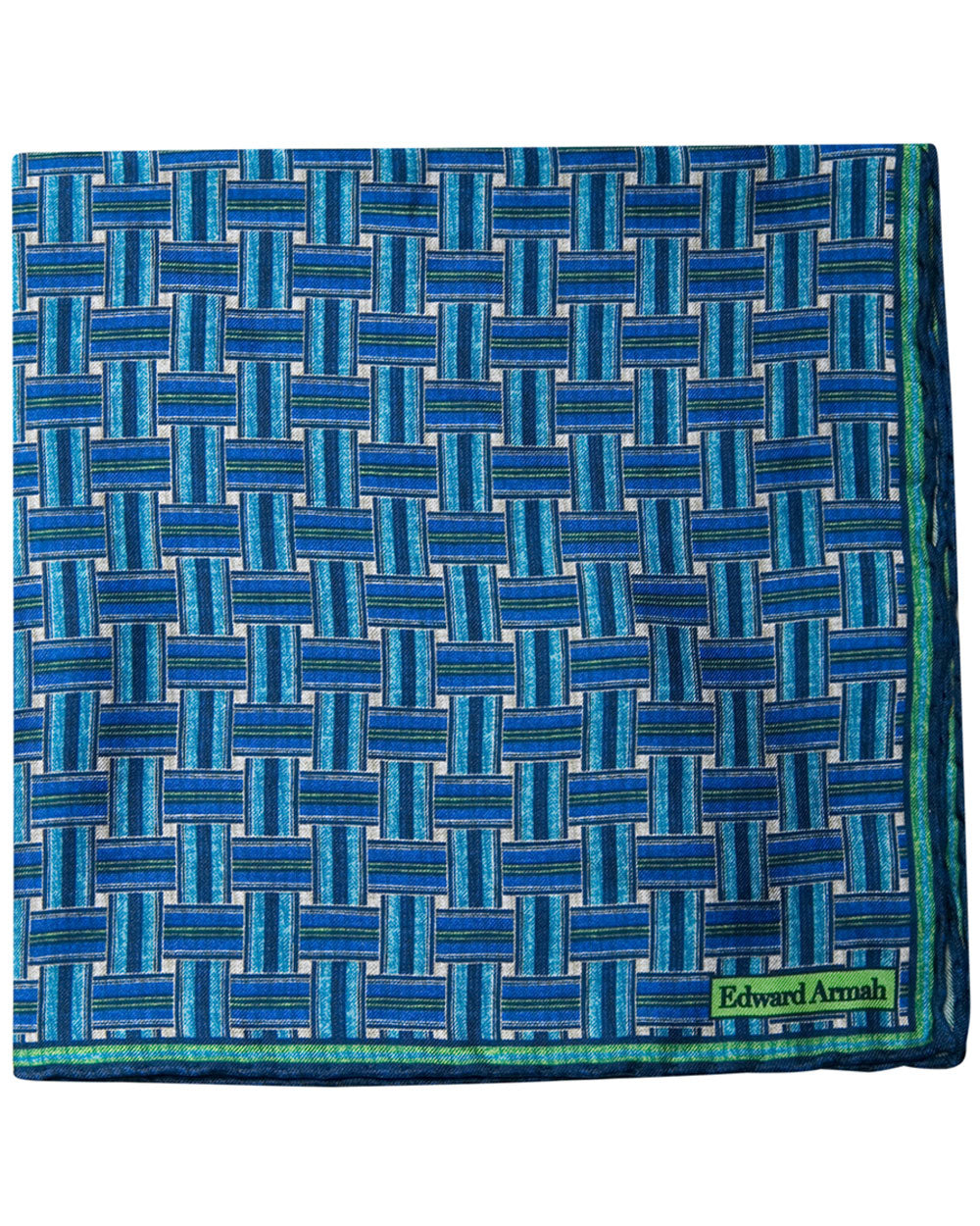 African Cloth Inspired Pocket Square in Blue