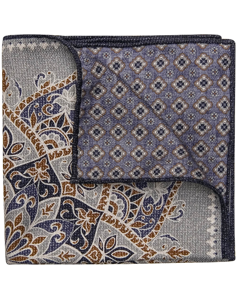 Blue with Brown Persian Pocket Square