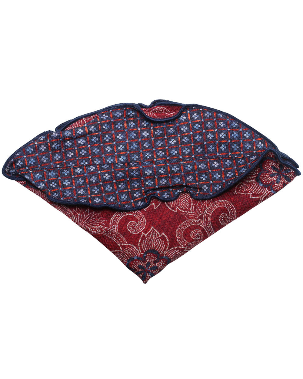 Cherry and Navy Floral Reversible Pocket Circle